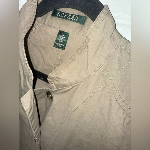 LAUREN RALPH LAUREN Women’s Button Front Drawstring Waist Cotton Dress Sz 10 ✨ - Picture 3 of 8